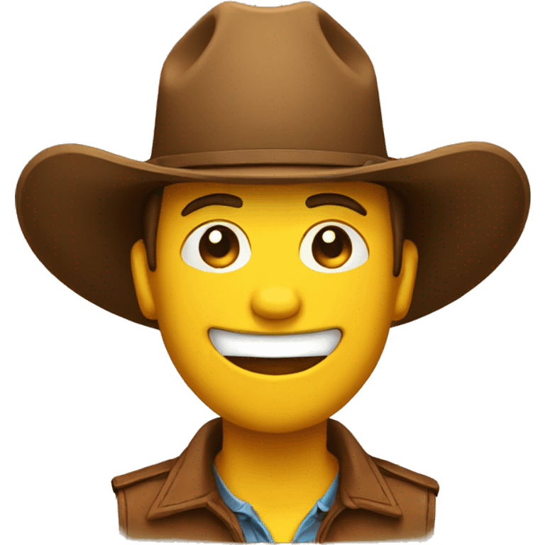 smileyface with brown cowboyhat emoji