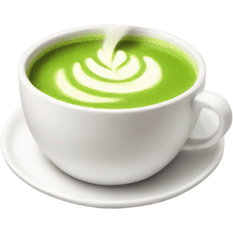 Realistic Matcha latte in white mug emoji