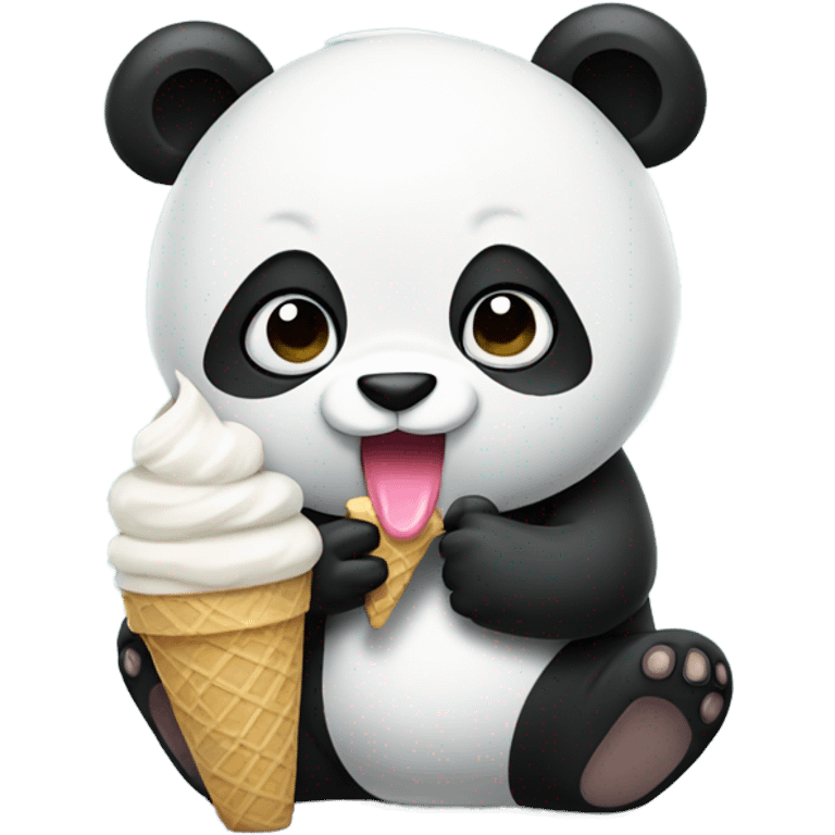 Panda eating ice cream emoji