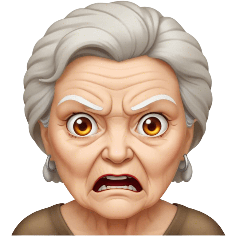 Angry old woman in front of FREEDOM Background 
 emoji