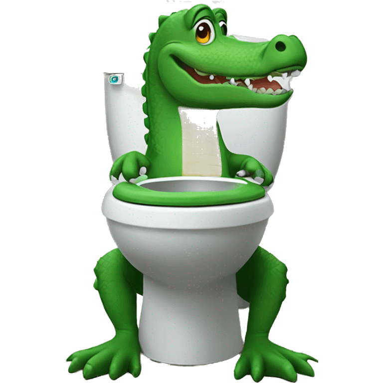 Alligator on a squatty potty emoji