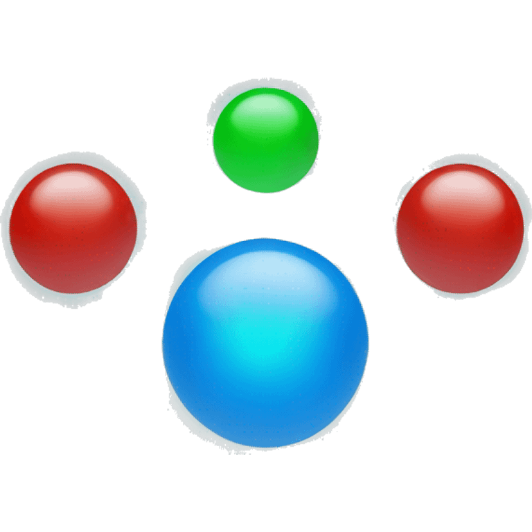 Three balls of light: blue green red emoji