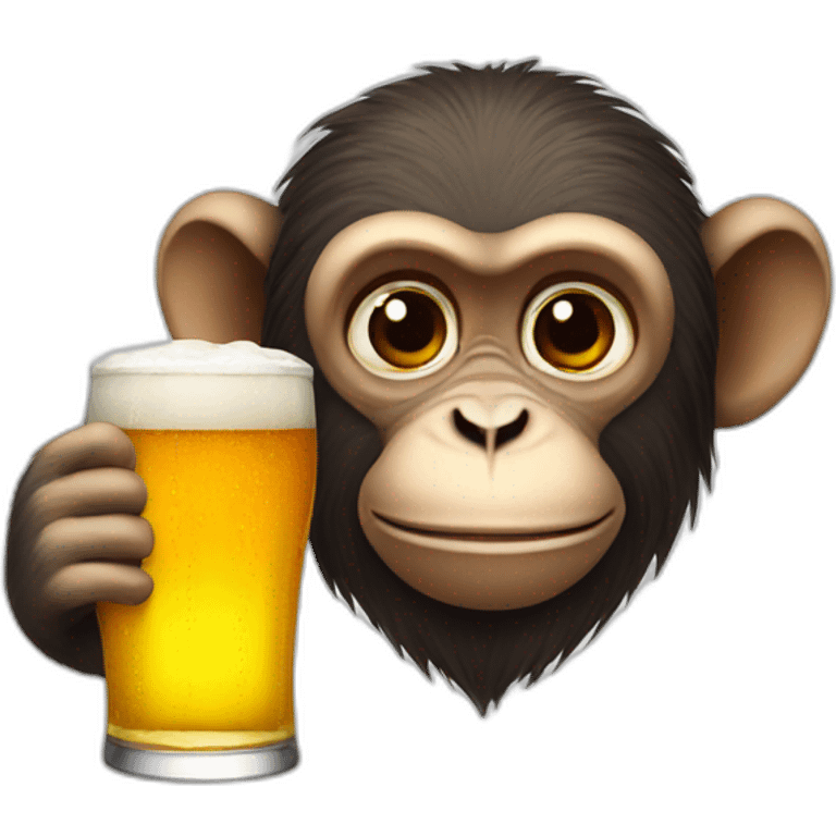 Monkey drinks beer emoji