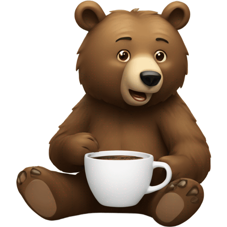 Bear drinking coffee emoji