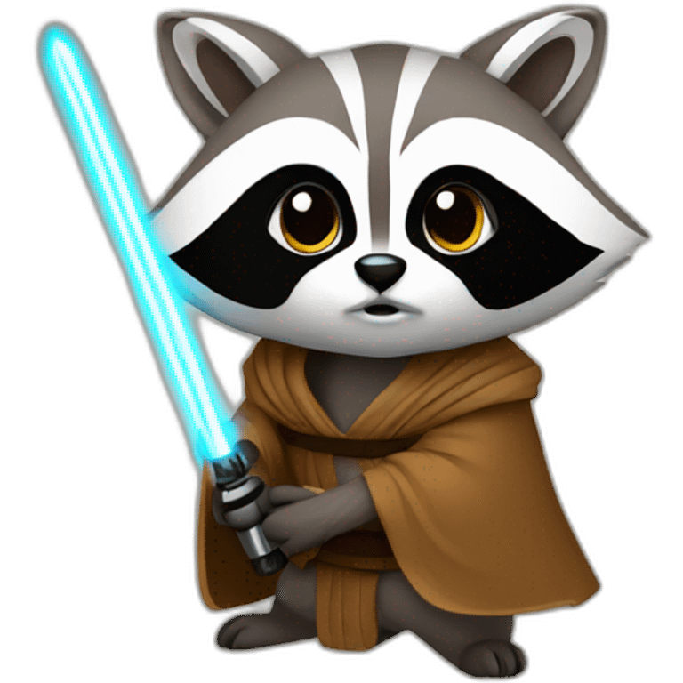 Raccoon as jedi emoji