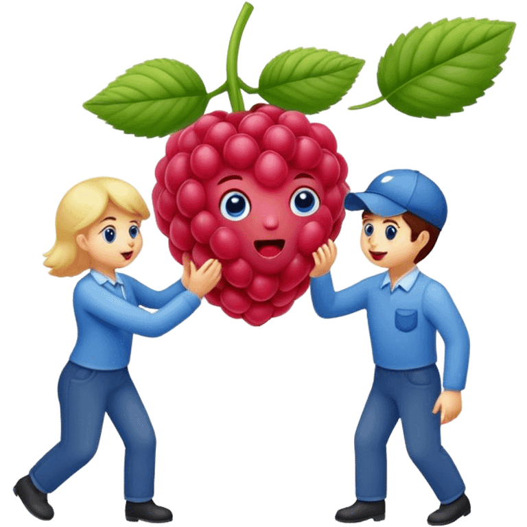 A raspberry selects a food to eat emoji