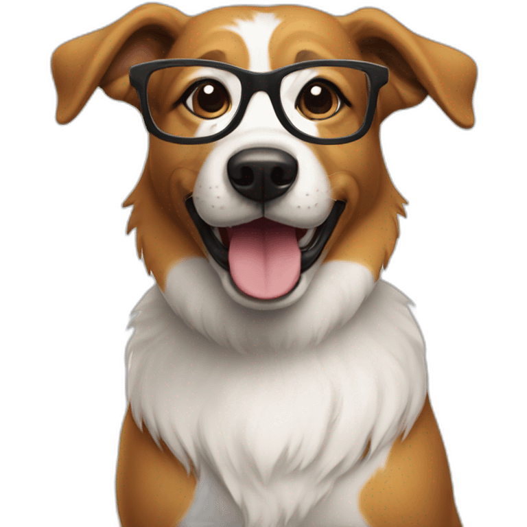 Nerd dog emoji