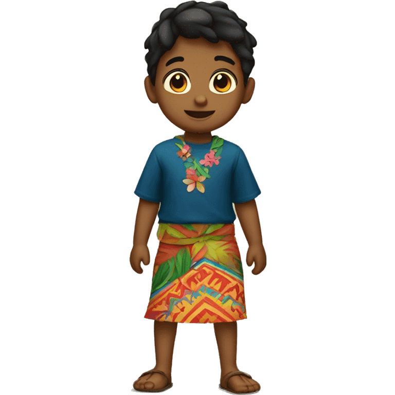 Little boy wearing lavalava skirt emoji