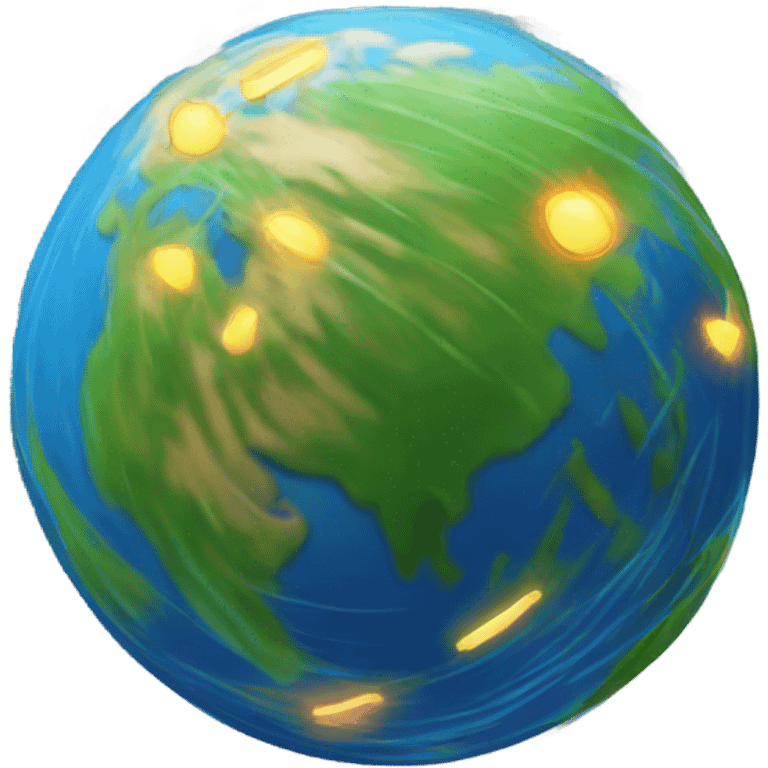 Spinning earth with spin marks emoji