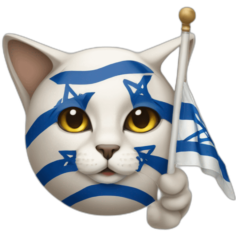 Cat with Israel flag emoji