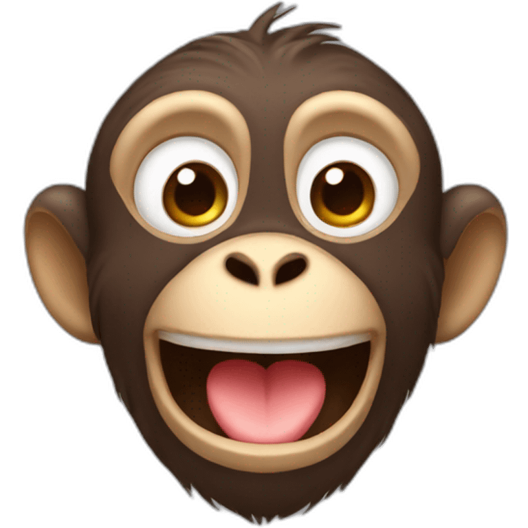 Too monkeys are fall in love emoji