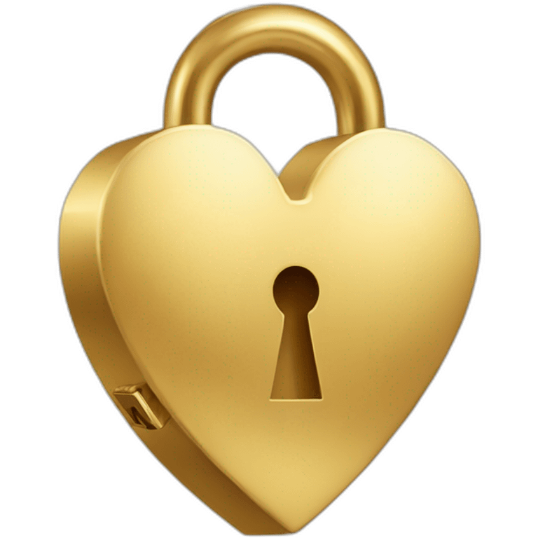 Golden Lock heart shape emoji