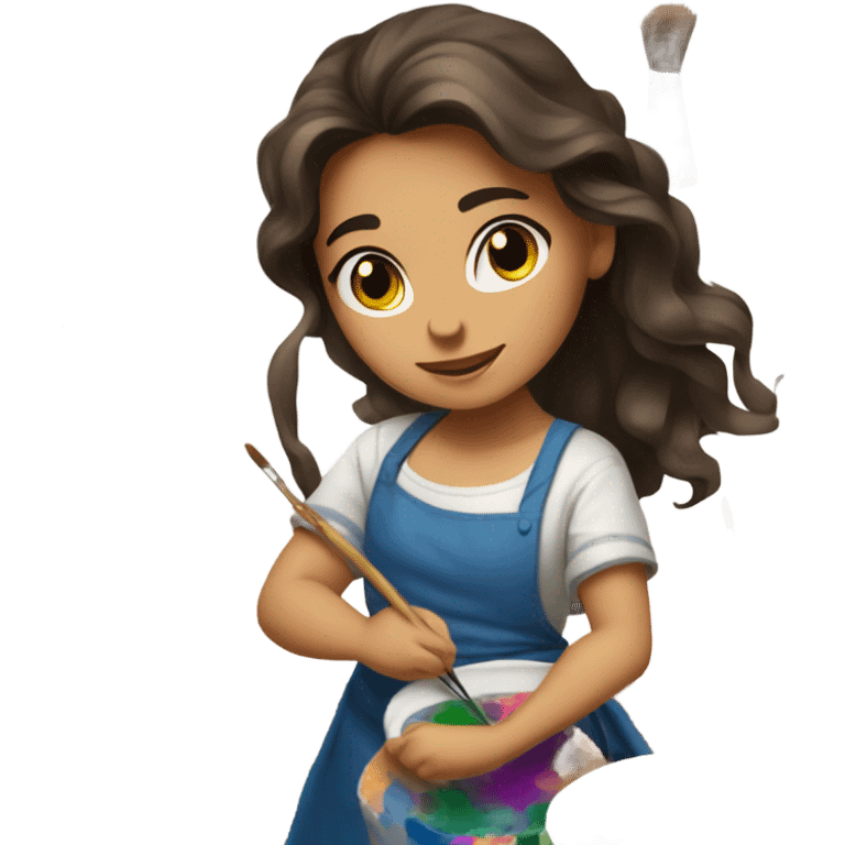 Brunette girl painting  emoji