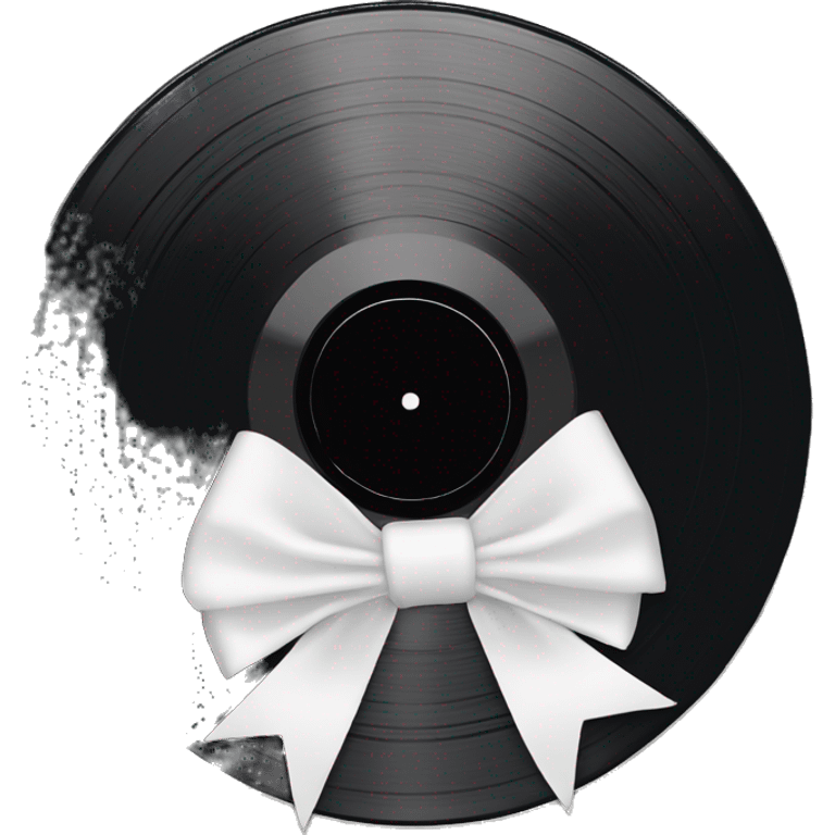 vinyl record with white bow emoji