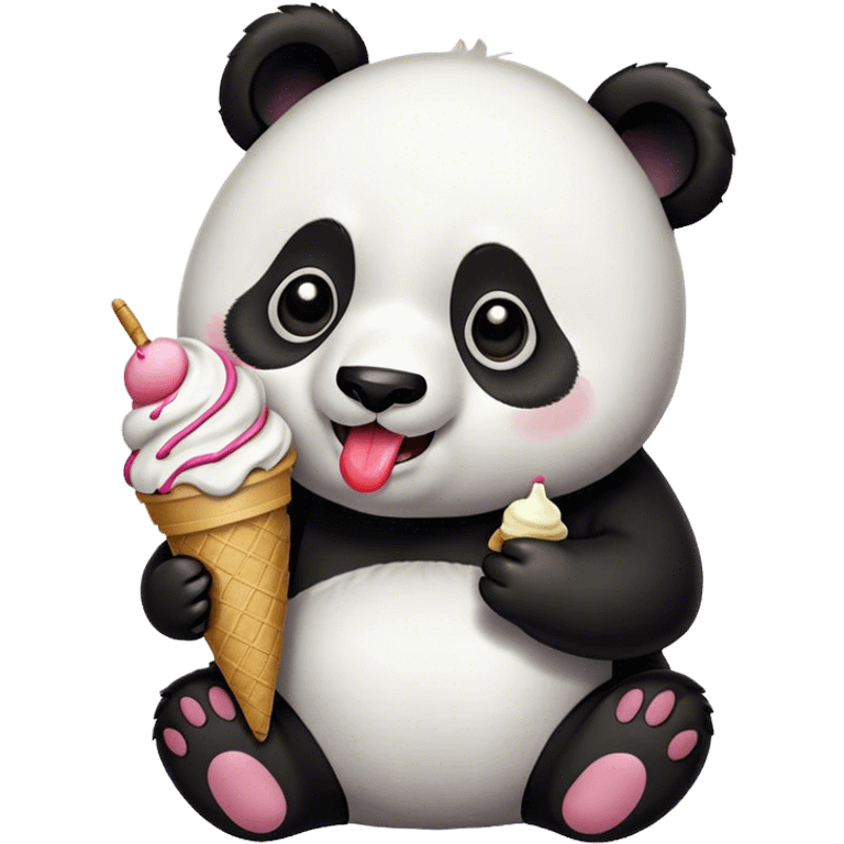 Panda eating ice emoji