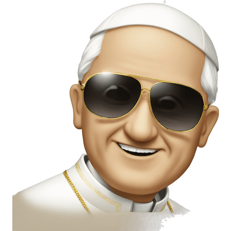 The pope wearing sunglasses  emoji