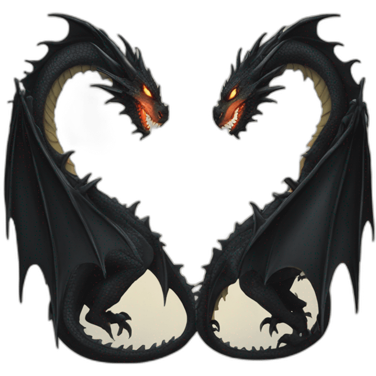 A light dragon and a dark dragon are confronting each other emoji