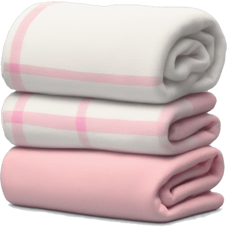 Plad white and pink blanket folded  emoji