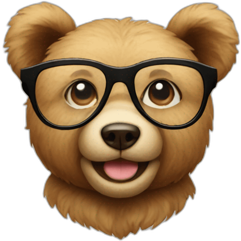 Teddy bear with glasses emoji