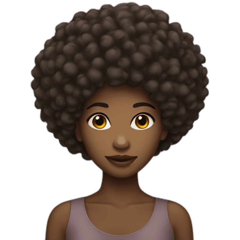 afro hair girl bindi emoji