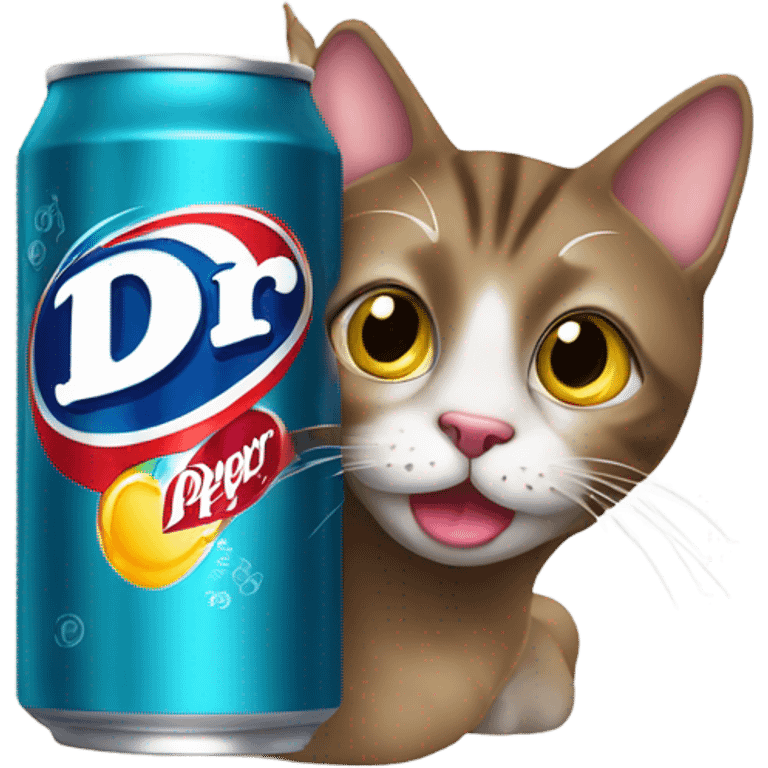 Cat drinking Dr Pepper  emoji