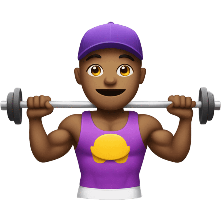 Weight lifter with a hat emoji