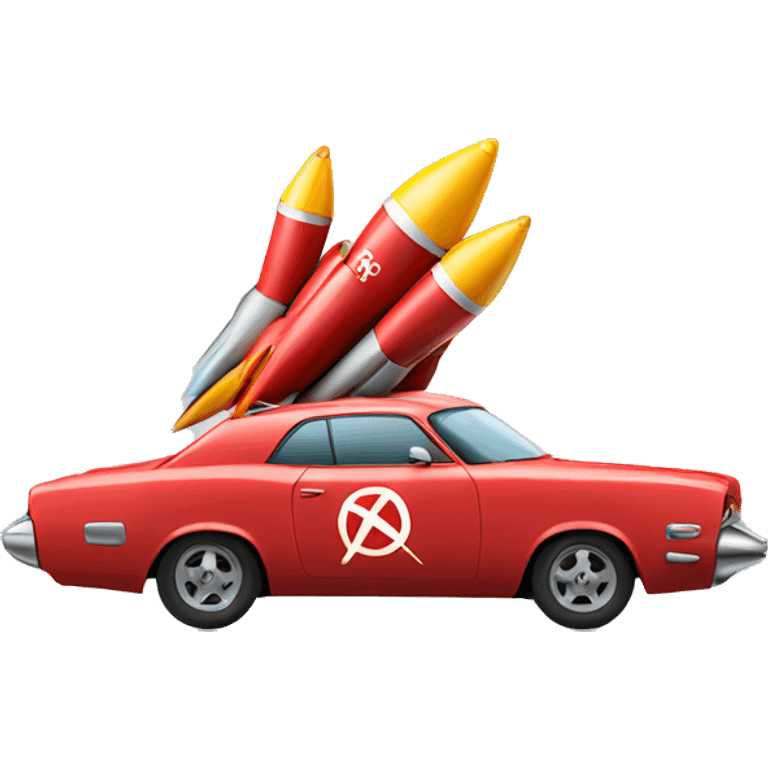 Car with rockets emoji