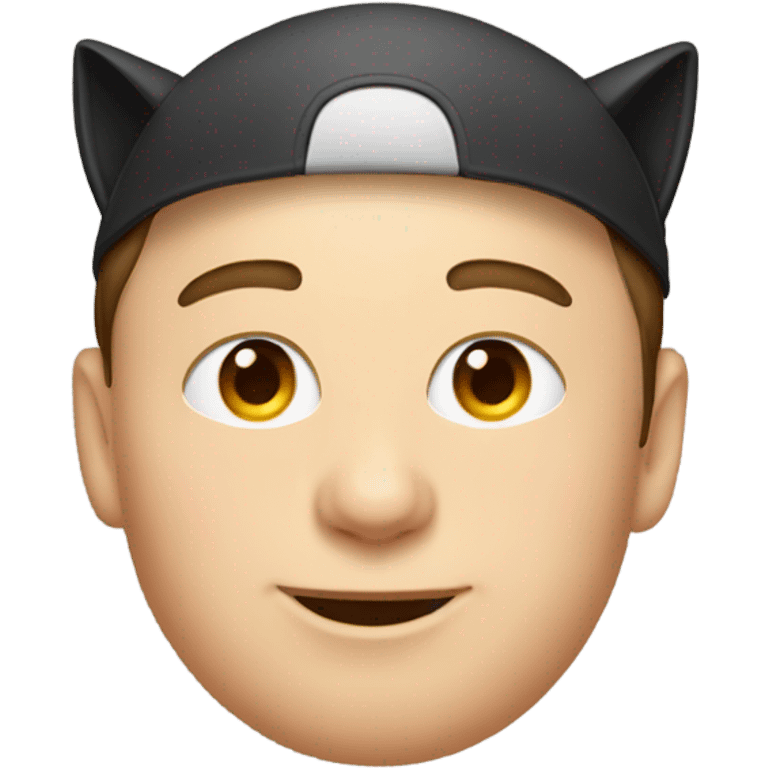 Elon musk wearing a cat hat emoji