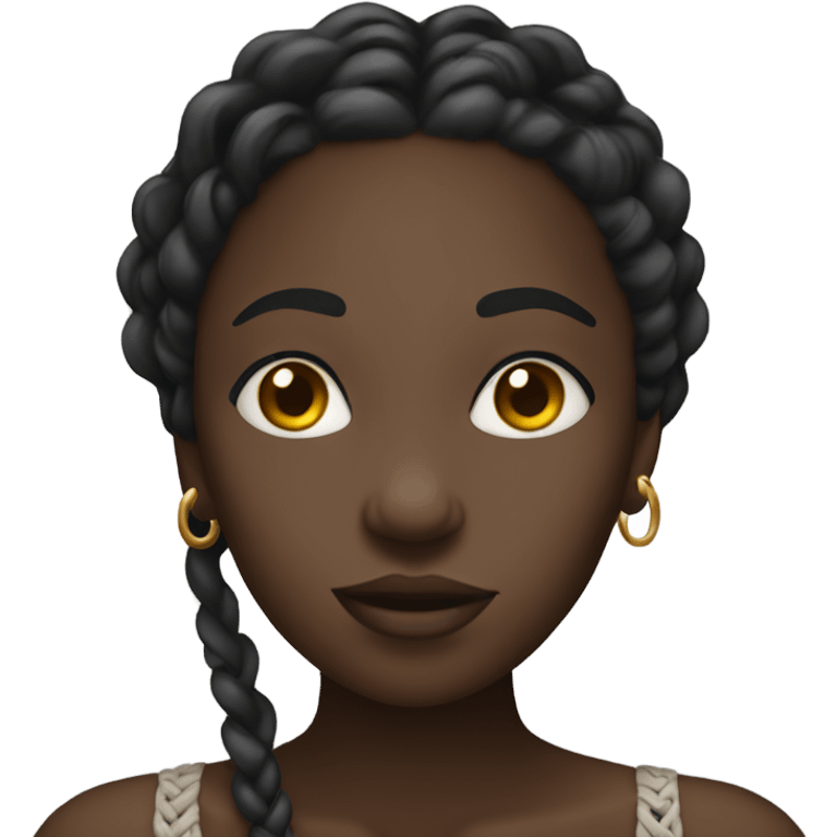 Dark skinned black woman with braids blowing a kiss  emoji