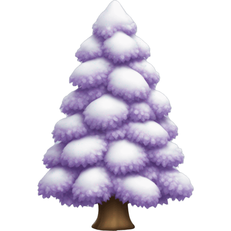 Snowy lilac Christmas tree emoji