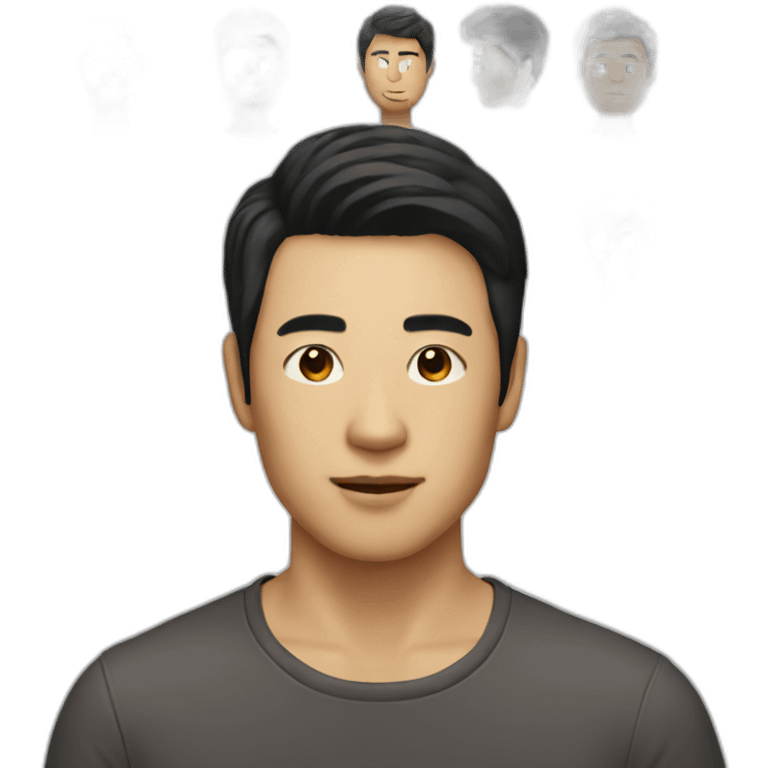 asian male with flow haircut black hair emoji