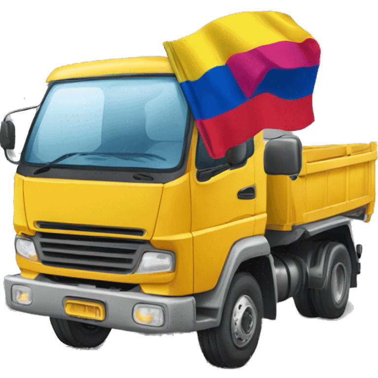 camion de envio con la bandera de colombia emoji