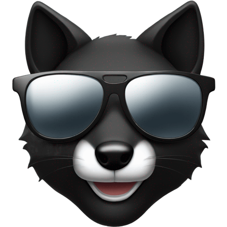 Black fox with sunglasses  emoji