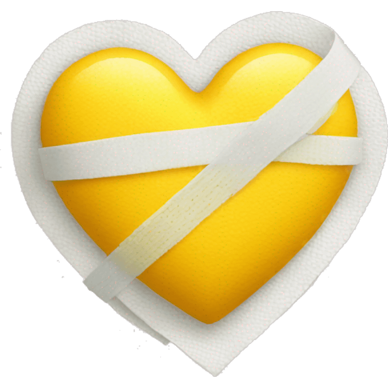 Yellow heart with bandage emoji