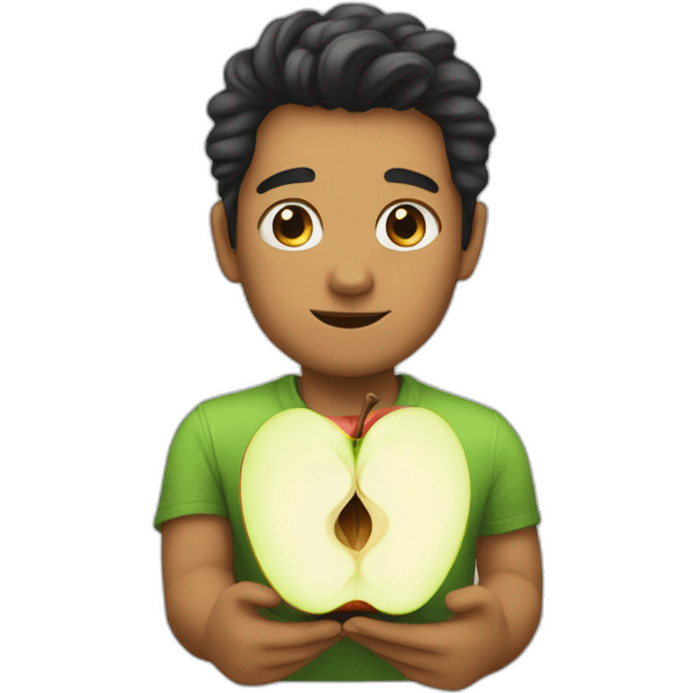 Can you draw me half an apple? emoji