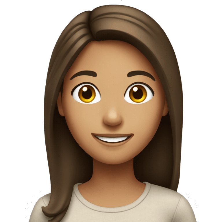 Tan Brunette girl smiling emoji