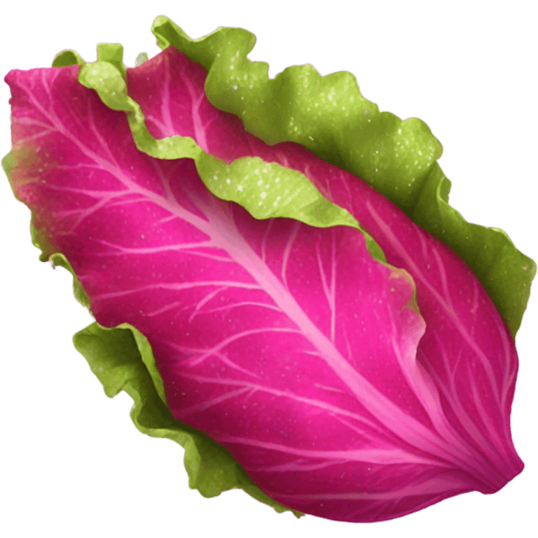 Hot pink lettuce with glitter  emoji