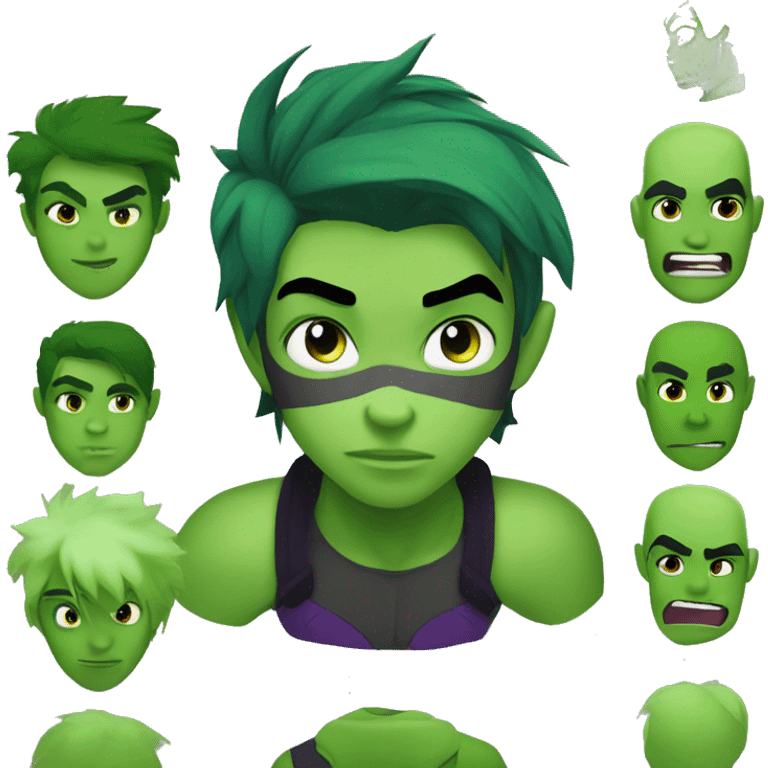 Beast Boy Teen Titans [green skin & dark green hair] emoji