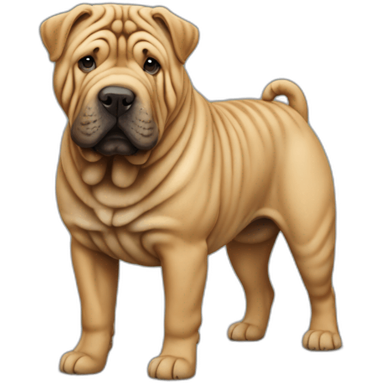 Shar-pei dog full body emoji