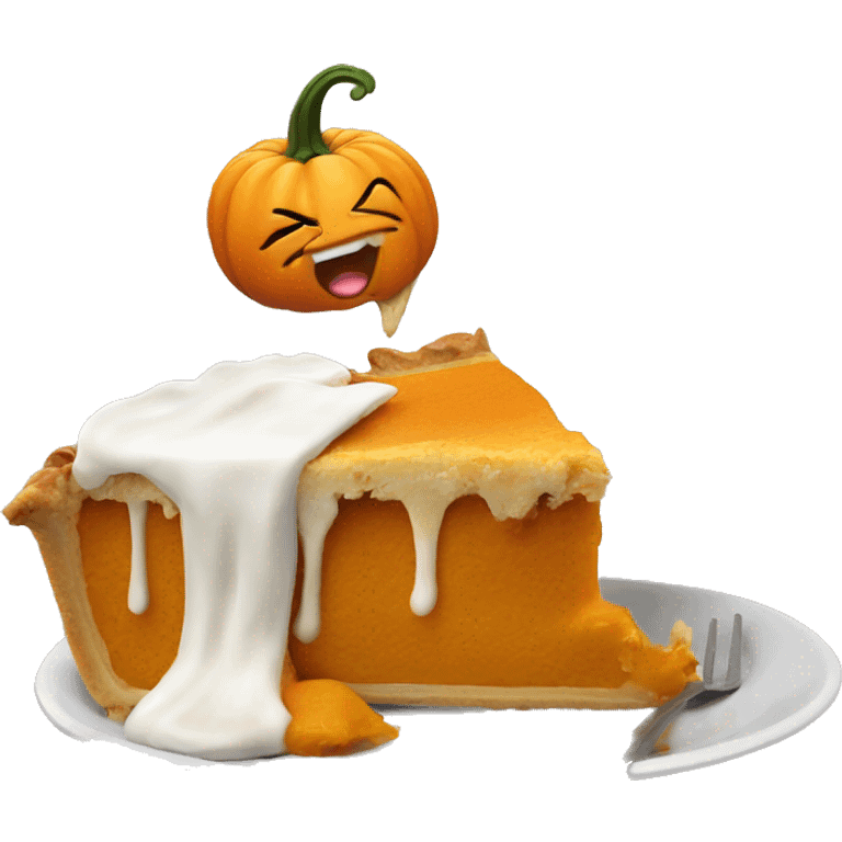 Pumpkin puking pie emoji