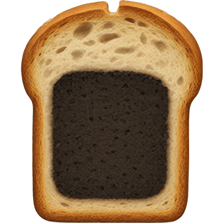 a glass with a slice of black bread on top emoji