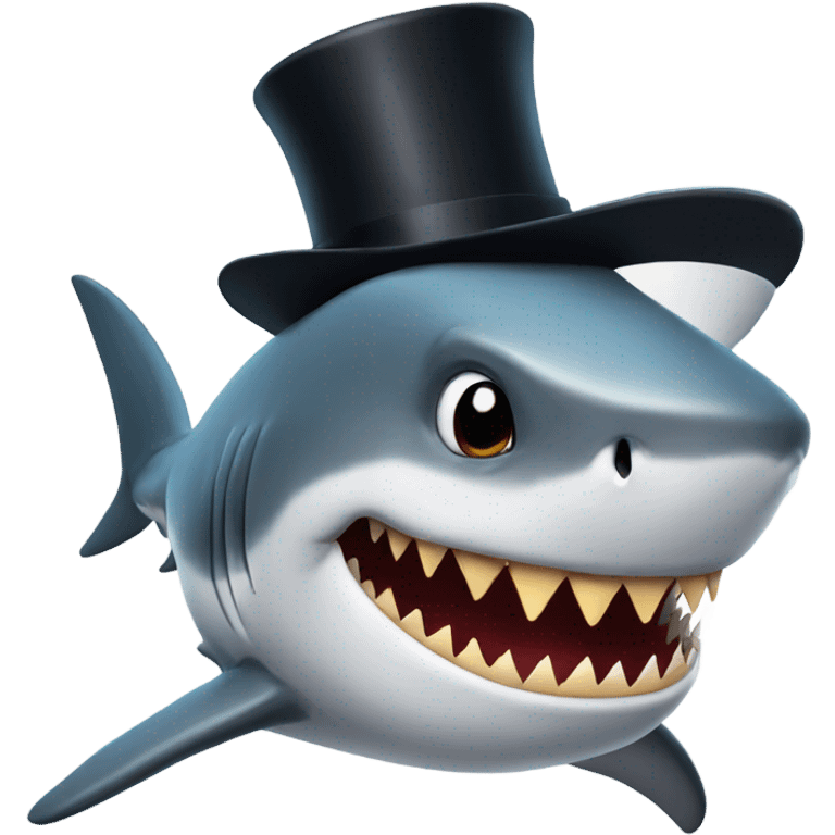 Shark with a top hat emoji