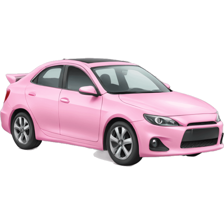 Soft girly car with pink bow emoji