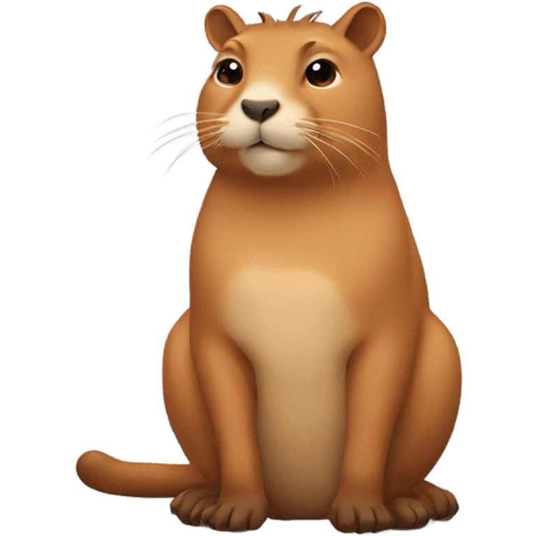 cat sitting on capybara emoji