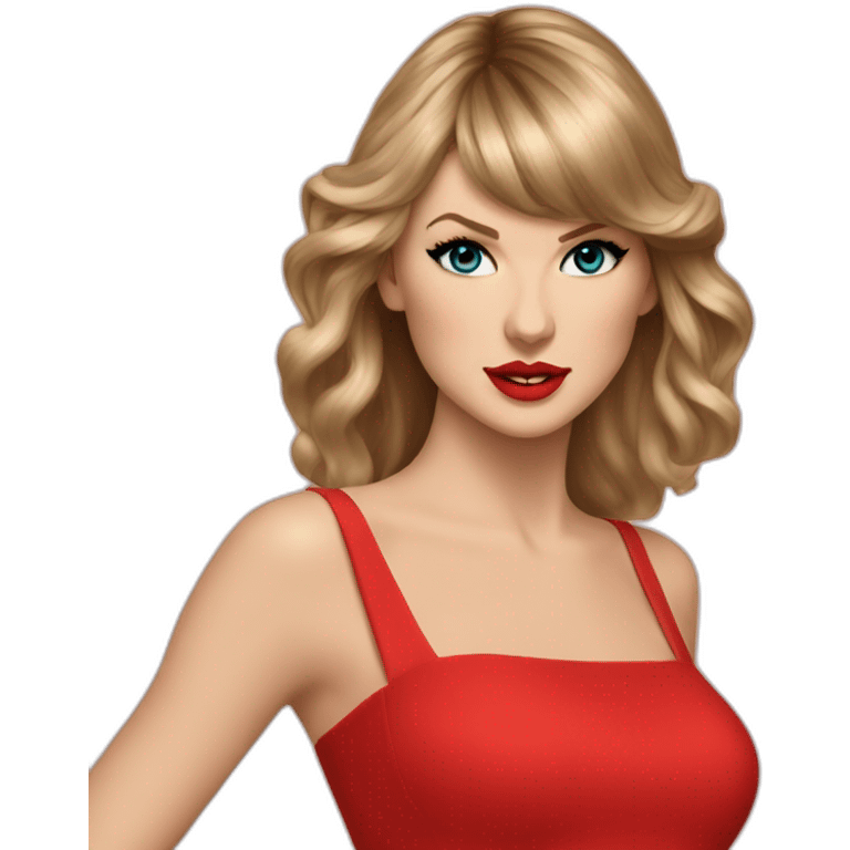 Taylor swift in red dress emoji