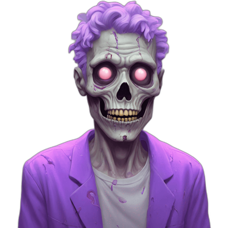 Vaporwave person, half zombie  emoji