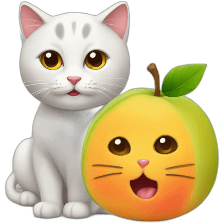 cat with fruit emoji