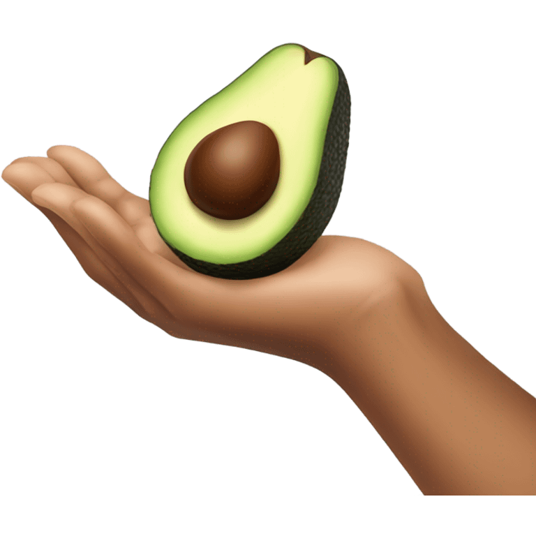 A half cut avocado in hand emoji