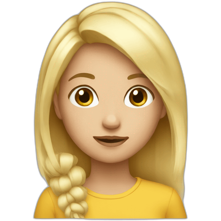 cute blonde girl  emoji