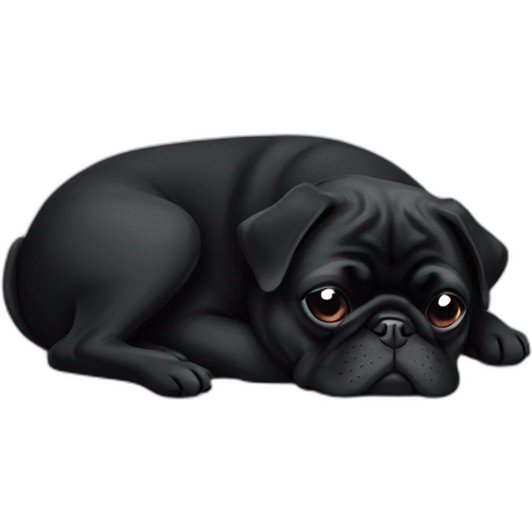 black pug sleeping emoji